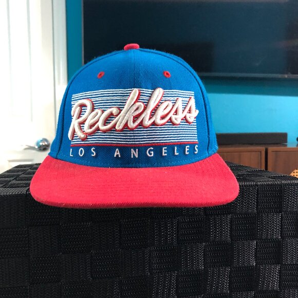 Young & Reckless Los Angeles Blue/Red Snapback Hat Adjustable - Picture 1 of 6